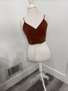 SHEIN Chocolate Brown Wrap Crop Cami